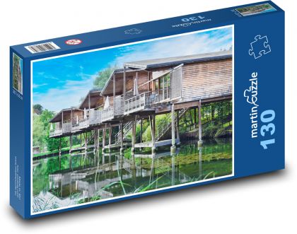 Rezydencje wodne - domy - Puzzle 130 elementów, rozmiar 28,7x20 cm