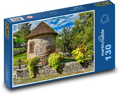 Kamienna Wieża - Puzzle 130 elementów, rozmiar 28,7x20 cm