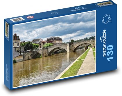 Francúzsko - most, rieka - Puzzle 130 dielikov, rozmer 28,7x20 cm 