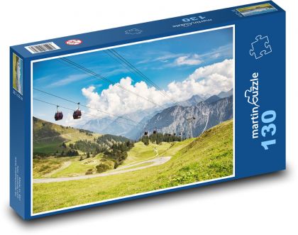 Mountains - cable car - Puzzle 130 pieces, size 28.7x20 cm 