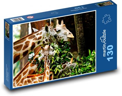 Giraffen - Fütterung - Puzzle - 130 Teile
