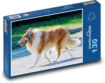Long-haired collie - Puzzle 130 pieces, size 28.7x20 cm 