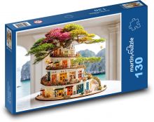 Miniaturhaus - Bonsai-Baum Puzzle 130 Teile - 28,7x20 cm