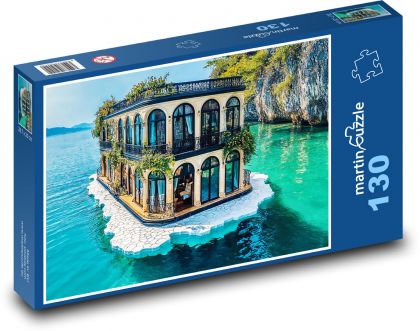 Dom pri vode - Puzzle 130 dielikov, rozmer 28,7x20 cm 