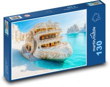 Luxusní loď na pláži Puzzle 130 - 28,7x20 cm