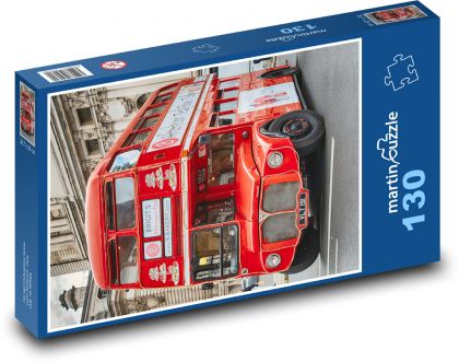 Autobus - Londyn - Puzzle 130 elementów, rozmiar 28,7x20 cm