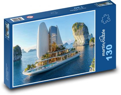 Luxusyacht im Meer - Puzzle - 130 Teile