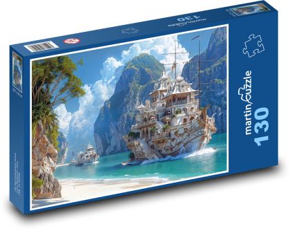 Moderní jachta - puzzle 130 dílků