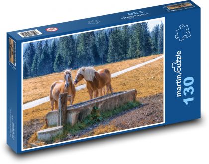 Tirolsko - kone - Puzzle 130 dielikov, rozmer 28,7x20 cm 