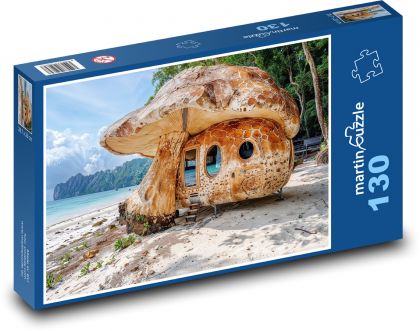 Špongia na pláži - Puzzle 130 dielikov, rozmer 28,7x20 cm 