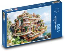 Dům na lodi Puzzle 130 dílků - 28,7 x 20 cm