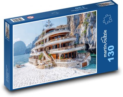 Dom na lodi - Puzzle 130 dielikov, rozmer 28,7x20 cm 