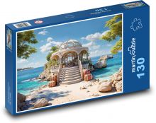 Pavillon am Strand Puzzle 130 Teile - 28,7x20 cm