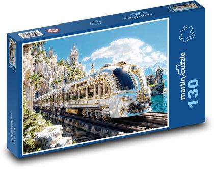 Vlak - lokomotiva - puzzle 130 dílků