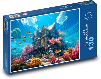 House under the sea - corals - Puzzle 130 pieces, size 28.7x20 cm 