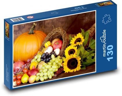 Jesenná výzdoba - ovocie - Puzzle 130 dielikov, rozmer 28,7x20 cm 