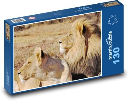 Lion and lioness - Puzzle 130 pieces, size 28.7x20 cm 