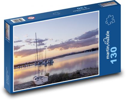 Statki - Zmierzch - Puzzle 130 elementów, rozmiar 28,7x20 cm