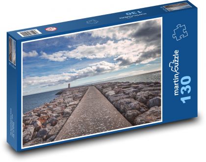 Latarnia morska - molo - Puzzle 130 elementów, rozmiar 28,7x20 cm