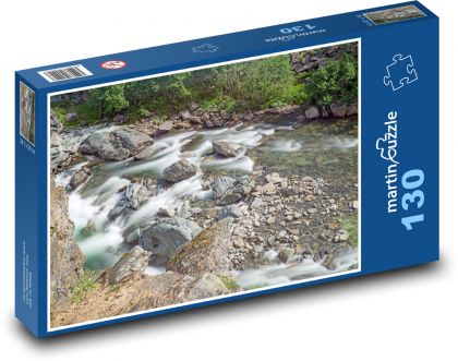 Stream - waterfall - Puzzle 130 pieces, size 28.7x20 cm 