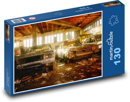 Autá - vraky - Puzzle 130 dielikov, rozmer 28,7x20 cm 