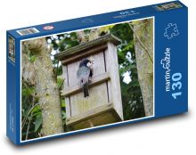 Ptačí budka - pták Puzzle 130 dílků - 28,7 x 20 cm