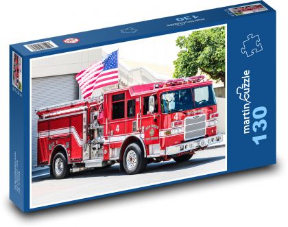 Hasičské auto - Puzzle 130 dielikov, rozmer 28,7x20 cm 
