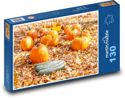 Dynia - jesień - Puzzle 130 elementów, rozmiar 28,7x20 cm