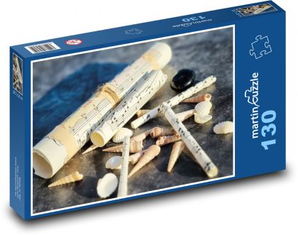 Noty - mušle - Puzzle 130 dielikov, rozmer 28,7x20 cm 