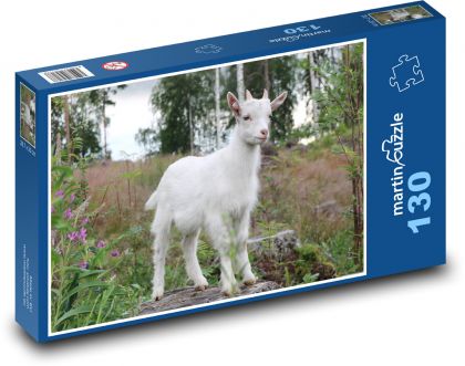 Biela koza - Puzzle 130 dielikov, rozmer 28,7x20 cm 