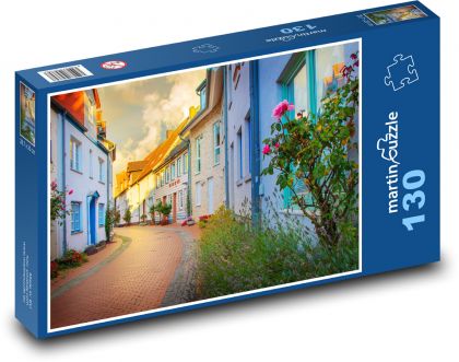 Město - východ slunce - puzzle 130 dílků