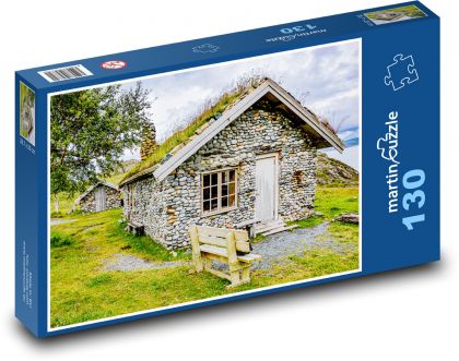Norway - stone cottage - Puzzle 130 pieces, size 28.7x20 cm 