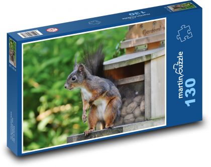Wiewiórka - gryzoń - Puzzle 130 elementów, rozmiar 28,7x20 cm