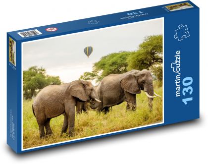 Slony - Puzzle 130 dielikov, rozmer 28,7x20 cm 
