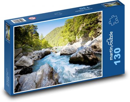 Rieka - peřeje - Puzzle 130 dielikov, rozmer 28,7x20 cm 