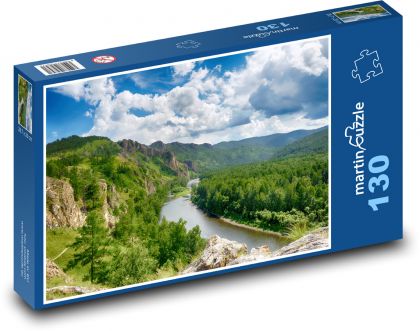 Hory - řeka - puzzle 130 dílků