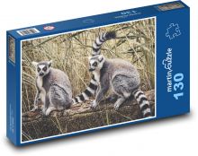 Lemury - pół małpy Puzzle 130 elementów - 28,7x20 cm