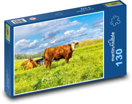 Dobytek - kráva - Puzzle 130 dílků, rozměr 28,7x20 cm