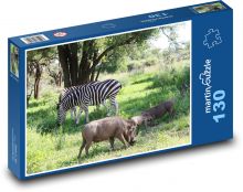 Zvířata - safari Puzzle 130 dílků - 28,7 x 20 cm