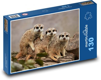 Zoo - surikaty - Puzzle 130 dielikov, rozmer 28,7x20 cm 