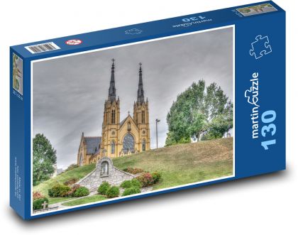 Kościół - architektura - Puzzle 130 elementów, rozmiar 28,7x20 cm