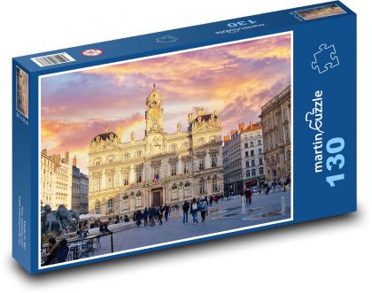 Lyon - ratusz - Puzzle 130 elementów, rozmiar 28,7x20 cm
