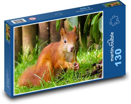 Wiewiórka - gryzoń - Puzzle 130 elementów, rozmiar 28,7x20 cm