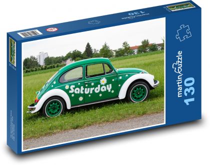 Auto - chrobák - Puzzle 130 dielikov, rozmer 28,7x20 cm 