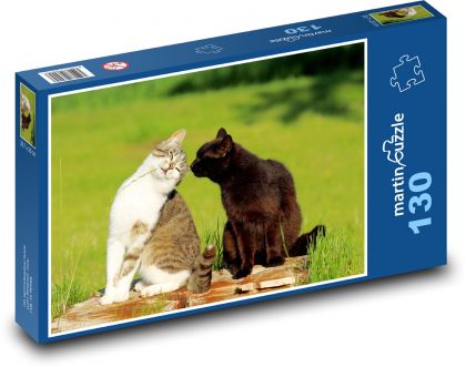 Mačky - Puzzle 130 dielikov, rozmer 28,7x20 cm 