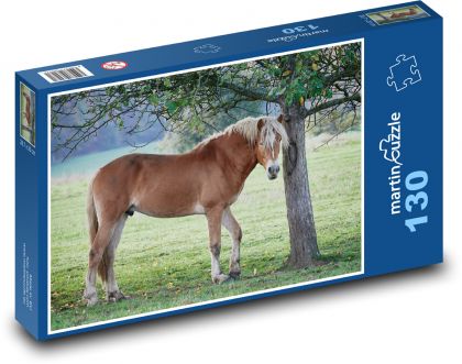 Brązowy koń - Puzzle 130 elementów, rozmiar 28,7x20 cm