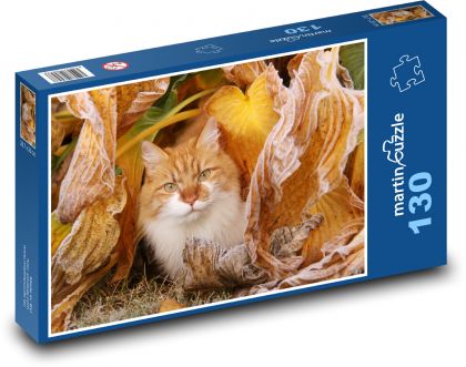 Cat - pet, autumn - Puzzle 130 pieces, size 28.7x20 cm 