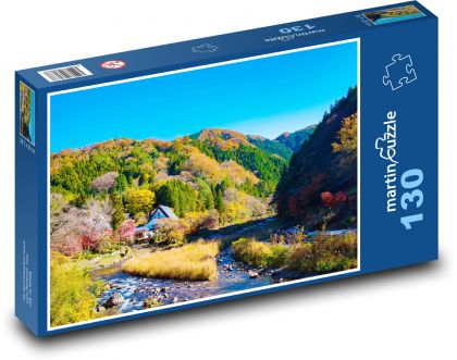 Krajobraz w dolinie - Japonia - Puzzle 130 elementów, rozmiar 28,7x20 cm