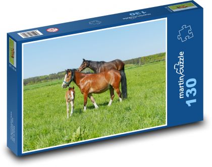 Stádo koní - Puzzle 130 dielikov, rozmer 28,7x20 cm 