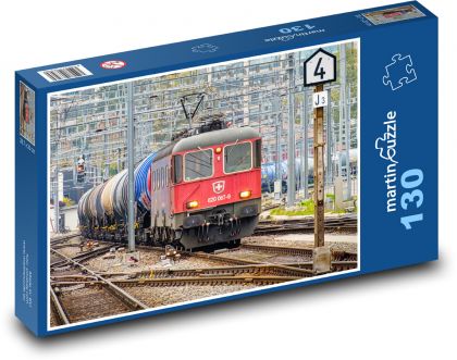 Nákladní vlak - Puzzle 130 dílků, rozměr 28,7x20 cm